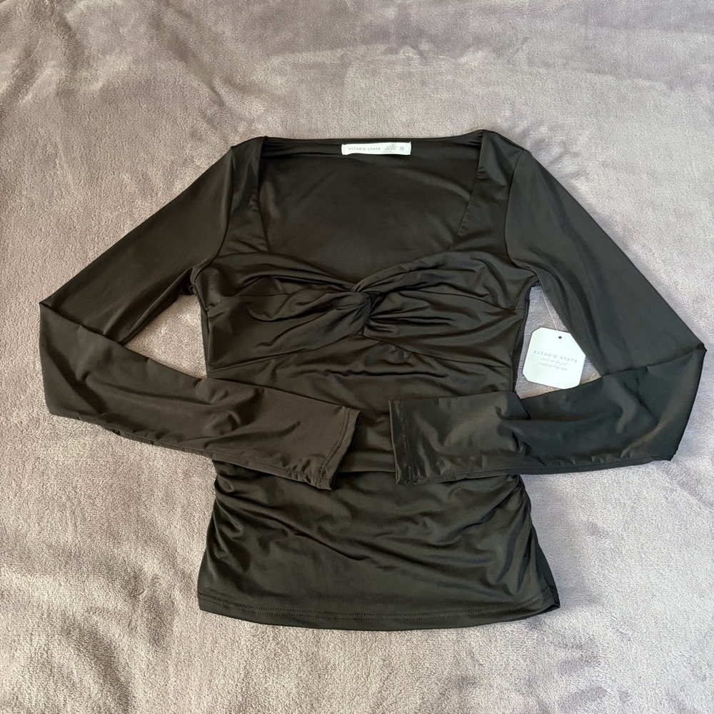 Altar'd State Black Long Sleeve Top